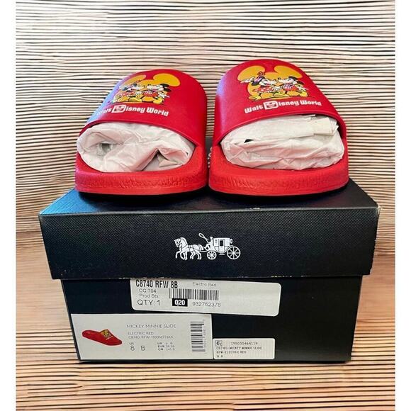 New With Tags Coach C8740 Disney X Mickey Minnie Sport Slide Shoes Size 8B - Picture 4 of 7